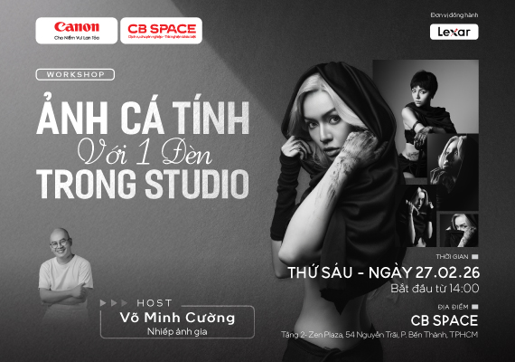 WORKSHOP NHIẾP ẢNH STUDIO – TẠO ẢNH CÁ TÍNH CHỈ VỚI 1 ĐÈN