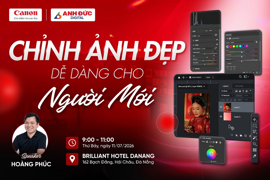 📸 WORKSHOP CANON: CHỈNH ẢNH ĐẸP DỄ DÀNG CHO NGƯỜI MỚI